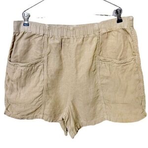 Faherty Women's Elastic Waist Linen-Blend Shorts in Tan